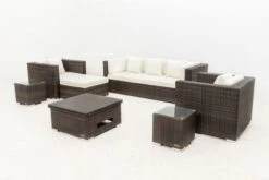 OUTFLEXX Loungemöbel-Set, Braun Marmoriert, Polyrattan, 6 Pers, Wasserfeste Kissenbox, Inkl. Loungetisch 22 OUTFLEXX Loungemöbel-Set, Braun Marmoriert, Polyrattan, 6 Pers, Wasserfeste Kissenbox, Inkl. Loungetisch -Kettler Verkäufe 10 16063 BOX D.jpg