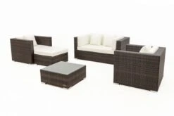 OUTFLEXX Loungemöbel-Set, Polyrattan, Braun Marmoriert, 5 Pers, Wasserfeste Kissenbox, Inkl. Beistelltisch -Kettler Verkäufe 10 16066 BOX B.jpg
