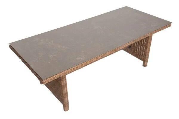 OUTFLEXX Dining Tisch, Hellbraun, Polyrattan, 220 X 100 Cm, Tischplatte Spraystone, 6mm 12 OUTFLEXX Dining Tisch, Hellbraun, Polyrattan, 220 X 100 Cm, Tischplatte Spraystone, 6mm – Bild 10