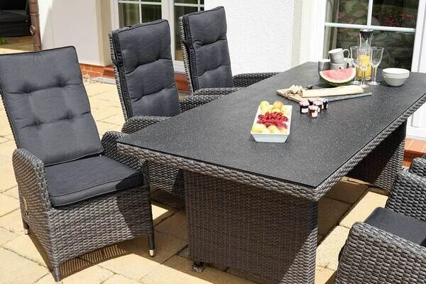 Ploß Malta Esstischgarnitur, Grau-braun-meliert/anthrazit, Polyrattan/Alu, 13-tlg. 13 Ploß Malta Esstischgarnitur, Grau-braun-meliert/anthrazit, Polyrattan/Alu, 13-tlg. – Bild 11