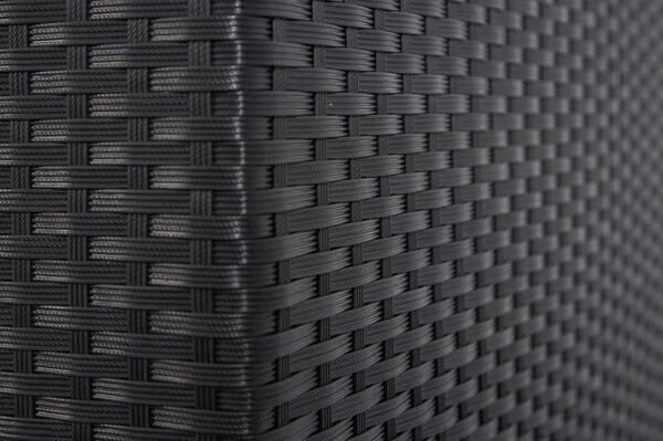 OUTFLEXX Loungemöbel-Set, Schwarz, Polyrattan, 5 Personen, Wasserfeste Kissenbox, Inkl. Kaffeetisch 13 OUTFLEXX Loungemöbel-Set, Schwarz, Polyrattan, 5 Personen, Wasserfeste Kissenbox, Inkl. Kaffeetisch – Bild 11