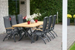 HARTMAN Xanadu Esstisch, Xerix, Alu / Teakholz, 220 X 100 Cm, X-Gestell -Kettler Verkäufe 11 20405.jpg