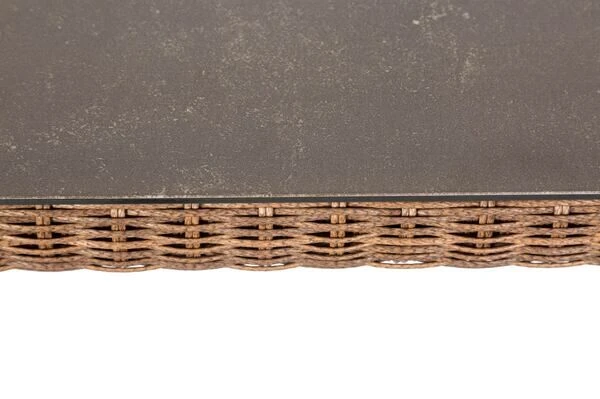 OUTFLEXX Dining Tisch, Hellbraun, Polyrattan, 220 X 100 Cm, Tischplatte Spraystone, 6mm 13 OUTFLEXX Dining Tisch, Hellbraun, Polyrattan, 220 X 100 Cm, Tischplatte Spraystone, 6mm – Bild 11