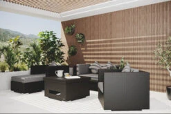 OUTFLEXX Loungemöbel-Set, 5 Personen, Schwarz, Polyrattan, Inkl. Loungetisch, Wasserfeste Kissenbox -Kettler Verkäufe 1299 BOX D CGI 02.jpg