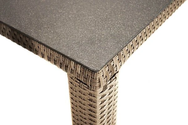 Ploß Rabida Sitzgruppe, Champagner-meliert, Polyrattan, Tisch 170x90 Cm, 6 Stapelsessel, Glasplatte In Steinoptik 14 Ploß Rabida Sitzgruppe, Champagner-meliert, Polyrattan, Tisch 170x90 Cm, 6 Stapelsessel, Glasplatte In Steinoptik – Bild 12