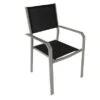 VILLANA Gartenstuhl, Silber/schwarz, Aluminium/Textil, 58 X 57 X 90 Cm, Stapelbar