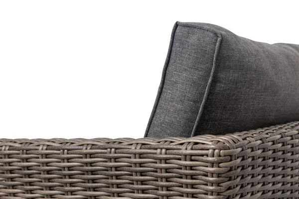 OUTFLEXX Loungegarnitur, Polyrattan/Teakholz, Tisch 160x90cm, Für 4 Personen, Wasserfeste Kissenbox 15 OUTFLEXX Loungegarnitur, Polyrattan/Teakholz, Tisch 160x90cm, Für 4 Personen, Wasserfeste Kissenbox – Bild 13