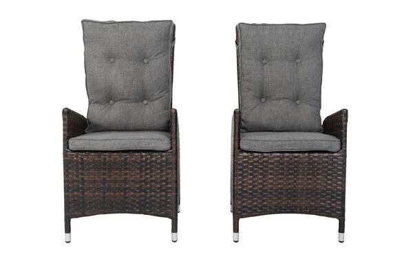 OUTFLEXX 2er Set Dining Sessel, Braun Marmoriert, Polyrattan, 55 X 65 X 112 Cm, Rücken Stufenlos Verstellbar 16 OUTFLEXX 2er Set Dining Sessel, Braun Marmoriert, Polyrattan, 55 X 65 X 112 Cm, Rücken Stufenlos Verstellbar – Bild 14