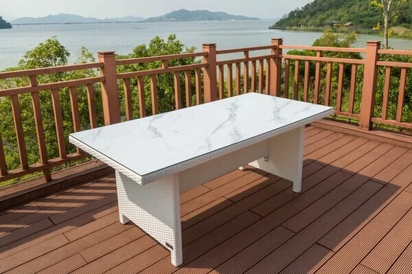 OUTFLEXX Dining Tisch, Weiß, Polyrattan, 200 X 95 Cm, Tischplatte Spraystone, 6mm 15 OUTFLEXX Dining Tisch, Weiß, Polyrattan, 200 X 95 Cm, Tischplatte Spraystone, 6mm – Bild 13