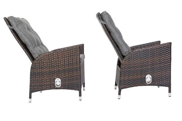 OUTFLEXX 2er Set Dining Sessel, Braun Marmoriert, Polyrattan, 55 X 65 X 112 Cm, Rücken Stufenlos Verstellbar 17 OUTFLEXX 2er Set Dining Sessel, Braun Marmoriert, Polyrattan, 55 X 65 X 112 Cm, Rücken Stufenlos Verstellbar – Bild 15