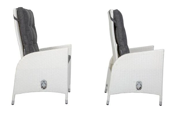 OUTFLEXX 2er Set Dining Sessel, Weiß, Polyrattan, 55 X 65 X 112 Cm, Rücken Stufenlos Verstellbar 17 OUTFLEXX 2er Set Dining Sessel, Weiß, Polyrattan, 55 X 65 X 112 Cm, Rücken Stufenlos Verstellbar – Bild 15