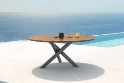 OUTFLEXX Esstisch, Edelstahl/FSC-Teakholz, Ø 170cm, Inkl. Drehbarer Granitplatte Und Eiskühler -Kettler Verkäufe 16027 1 CGI.jpg