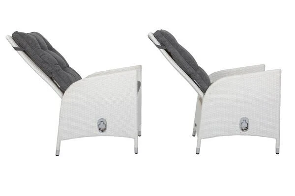 OUTFLEXX 2er Set Dining Sessel, Weiß, Polyrattan, 55 X 65 X 112 Cm, Rücken Stufenlos Verstellbar 18 OUTFLEXX 2er Set Dining Sessel, Weiß, Polyrattan, 55 X 65 X 112 Cm, Rücken Stufenlos Verstellbar – Bild 16