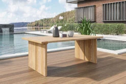 OUTFLEXX Loungetisch, Recyceltes Teakholz, 160x90cm, Tischplattendicke 3cm, Rustikal Gebürstet