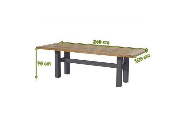 HARTMAN Yasmani Esstisch, Xerix/vintage Brown, Alu/Teak, 240x100cm 6 HARTMAN Yasmani Esstisch, Xerix/vintage Brown, Alu/Teak, 240x100cm – Bild 4