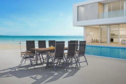 VILLANA Esstischset, Silber/schwarz, Alu/FSC-Akazie, Ausziehtisch 150/200 X 90 Cm, 8 Multipositionsessel -Kettler Verkäufe 19939 1 CGI.jpg