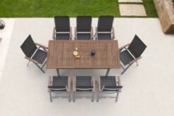 VILLANA Esstischset, Silber/schwarz, Alu/FSC-Akazie, Ausziehtisch 150/200 X 90 Cm, 8 Multipositionsessel -Kettler Verkäufe 19939 3 CGI.jpg