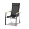 HARTMAN Alice Stapelsessel, Xerix/schwarz, Alu/4x4 Textilen, Mit FSC Teak-Armlehnen