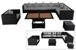 OUTFLEXX Loungemöbel-Set, Schwarz, Polyrattan, Für 8 Personen, Inkl. Loungetisch, Wasserfeste Kissenbox -Kettler Verkäufe 1 1380 BOX D.jpg