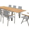 OUTFLEXX Set, Silber, 200/300 X 100 Cm, Edelstahl/Teak, Ausziehtisch, 6 Stapelstühle, 2 Multipositionssessel -Kettler Verkäufe 1 14150 1.jpg