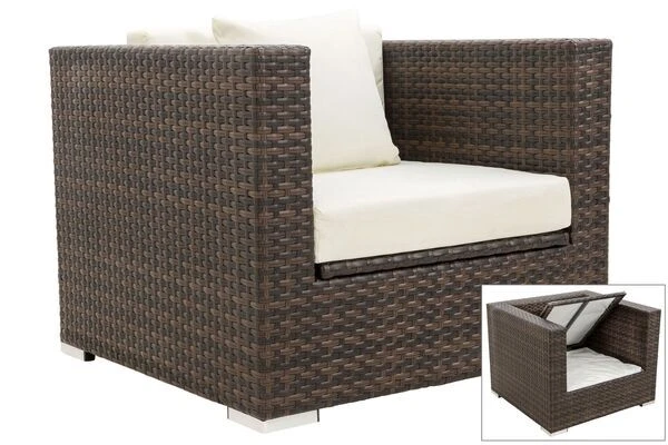 OUTFLEXX Sessel, Braun Marmoriert, Polyrattan, 90 X 85 X 70 Cm, Wasserfeste Kissenbox 3 OUTFLEXX Sessel, Braun Marmoriert, Polyrattan, 90 X 85 X 70 Cm, Wasserfeste Kissenbox