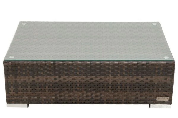 OUTFLEXX Beistelltisch, Braun Marmoriert, Polyrattan, 95 X 65 X 30 Cm, Inkl. Glasplatte 3 OUTFLEXX Beistelltisch, Braun Marmoriert, Polyrattan, 95 X 65 X 30 Cm, Inkl. Glasplatte