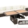 OUTFLEXX Loungemöbel-Set, 5 Pers, Braun Marmoriert, Polyrattan, Wasserfeste Kissenbox, Inkl. Loungetisch