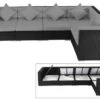 OUTFLEXX Loungemöbel-Set Polyrattan, Schwarz, Für 5 Personen, Wasserfeste Kissenbox