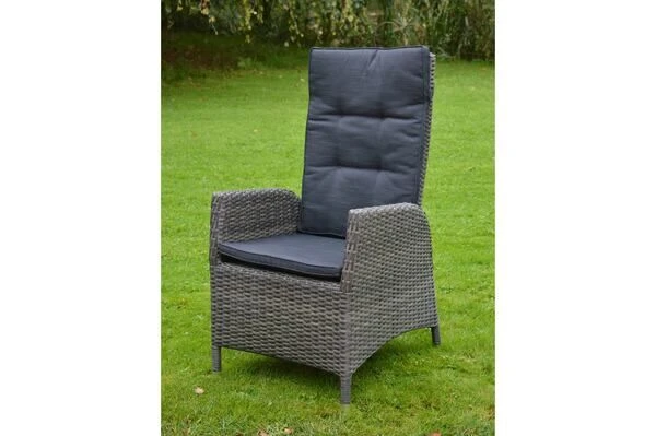 Ploß Rocking Dining Sessel, Grau/braun-meliert, Polyrattan, 60x68x111 Cm, Verstellbar, Inkl. Polster 4 Ploß Rocking Dining Sessel, Grau/braun-meliert, Polyrattan, 60x68x111 Cm, Verstellbar, Inkl. Polster – Bild 2