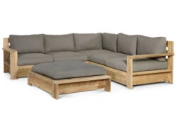 OUTFLEXX Kassel Ecklounge, Recyceltes Teakholz, Inkl. Polster Aus Olefin, Rustikal Gebürstet