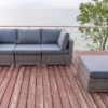 OUTFLEXX Loungegruppe, Grau, Polyrattan, 4 Personen, Verstellbare Sitzflächen, Wasserfeste Kissenbox
