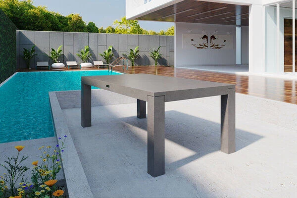 OUTFLEXXEsstisch, Grau, Faserzement, 180 X 90 X 76 Cm, 6 Personen, Witterungsbeständig, Rechteckig 3 OUTFLEXXEsstisch, Grau, Faserzement, 180 X 90 X 76 Cm, 6 Personen, Witterungsbeständig, Rechteckig