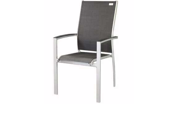 DOPPLER Expert Sessel, Silber/schwarz, Alu/Textilene, 56 X 63 X 100 Cm, Stapelbar 3 DOPPLER Expert Sessel, Silber/schwarz, Alu/Textilene, 56 X 63 X 100 Cm, Stapelbar