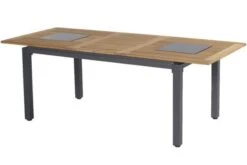 HARTMAN Concept Ausziehtisch, Xerix/natur, Alu/FSC-Teak, 180/240x100cm, Inkl. Granitinlays