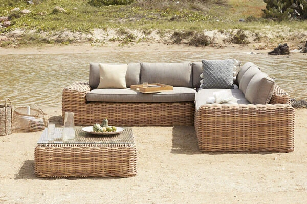 OUTFLEXX Ecklounge, Natur Meliert/sand, Polyrattan, Für 5 Personen, Inkl. Polster 3 OUTFLEXX Ecklounge, Natur Meliert/sand, Polyrattan, Für 5 Personen, Inkl. Polster