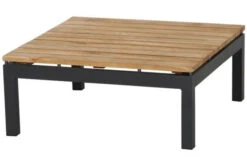 SIENA GARDEN Alvida Loungetisch, Anthrazit/natur, Aluminium/Teakholz, 74x74 Cm