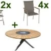 STERN Cardiff Esstischgruppe, Silber/taupe, Edelstahl/FSC-Teak, Tisch Ø 170 Cm, 4 Stapel-, 2 Multipositionssessel -Kettler Verkäufe 1 19703.jpg