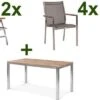 STERN Cardiff Esstischgruppe, Silber/silbergrau, Edelstahl/Teak, Tisch 150 X 80 Cm, 4 Stapel-, 2 Multipositionssessel 1 STERN Cardiff Esstischgruppe, Silber/silbergrau, Edelstahl/Teak, Tisch 150 X 80 Cm, 4 Stapel-, 2 Multipositionssessel -Kettler Verkäufe 1 19773.jpg