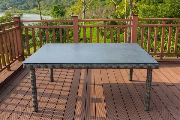 OUTFLEXX Dining Tisch, Grau, Polyrattan, 180 X 120 Cm, Tischplatte Spraystone, 8mm 3 OUTFLEXX Dining Tisch, Grau, Polyrattan, 180 X 120 Cm, Tischplatte Spraystone, 8mm