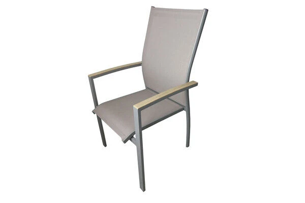 DOPPLER Expert Sessel, Silber/beige, Alu/Textilene, 56x63x100 Cm, Stapelbar 3 DOPPLER Expert Sessel, Silber/beige, Alu/Textilene, 56x63x100 Cm, Stapelbar