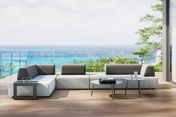 OUTFLEXX Maui Ecklounge, Hell- Und Dunkelgrau Meliert, Alu/Agora, 7 Personen 3 OUTFLEXX Maui Ecklounge, Hell- Und Dunkelgrau Meliert, Alu/Agora, 7 Personen