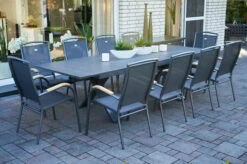 HARTMAN Sondermodell Xanadu / Raffaelo Sitzgruppe, Xerix/anthrazit, Alu/Glaskeramik, 10 Stapelsessel, 220/280x100cm