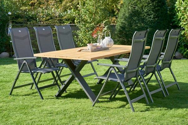 HARTMAN Xanadu / Alice Comfort Sitzgruppe, Xerix/anthrazit, Alu/Teakholz, 6 Multipos, 220x100cm 3 HARTMAN Xanadu / Alice Comfort Sitzgruppe, Xerix/anthrazit, Alu/Teakholz, 6 Multipos, 220x100cm