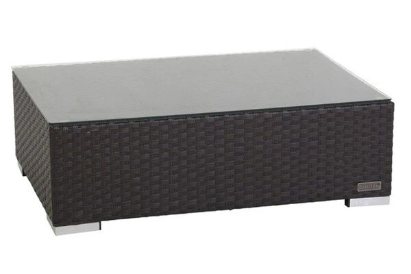 OUTFLEXX Kaffeetisch, Braun, Polyrattan, 95x65cm, Inkl. Glasplatte 3 OUTFLEXX Kaffeetisch, Braun, Polyrattan, 95x65cm, Inkl. Glasplatte