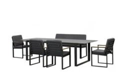 OUTFLEXX Alexander Esstischgarnitur, Mattgrau, Alu/Teak, Ausziehtisch 206/266x100cm, 4 Stühle, 3er Bank, Inkl. Polster -Kettler Verkäufe 20122 02.jpg