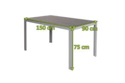 VILLANA Esstisch, Silber/schwarz, Alu/Holzimitat, 150x90cm, Rechteckig -Kettler Verkäufe 21644 mass.jpg