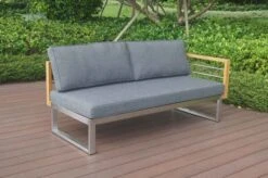 OUTFLEXX Ecklounge, Natur/grau, Edelstahl/Teak, 5 Personen, Inklusive Sessel Und Tisch 110 X 60 Cm, Lehne Links -Kettler Verkäufe 21650 1.JPG 2