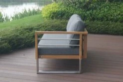 OUTFLEXX Ecklounge, Natur/grau, Edelstahl/Teak, 5 Personen, Inklusive Sessel Und Multifunktionstisch 100 X 70 Cm, Lehne Links -Kettler Verkäufe 21650 3.JPG 2