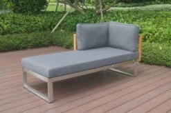OUTFLEXX Ecklounge, Natur/grau, Edelstahl/Teak/Keramik, 5 Personen, Inklusive Sessel Und Multifunktionstisch 100 X 70 Cm, Lehne Links -Kettler Verkäufe 21652 1.JPG 1
