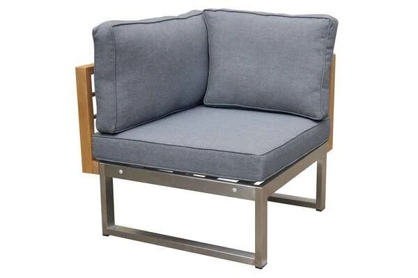 OUTFLEXX Eckelement, Natur / Grau, FSC-Teak / Edelstahl / Olefin, 74x74x64 Cm 3 OUTFLEXX Eckelement, Natur / Grau, FSC-Teak / Edelstahl / Olefin, 74x74x64 Cm